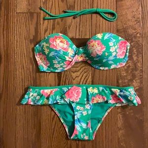 A&F floral bikini sz M top sz S cheeky bottom